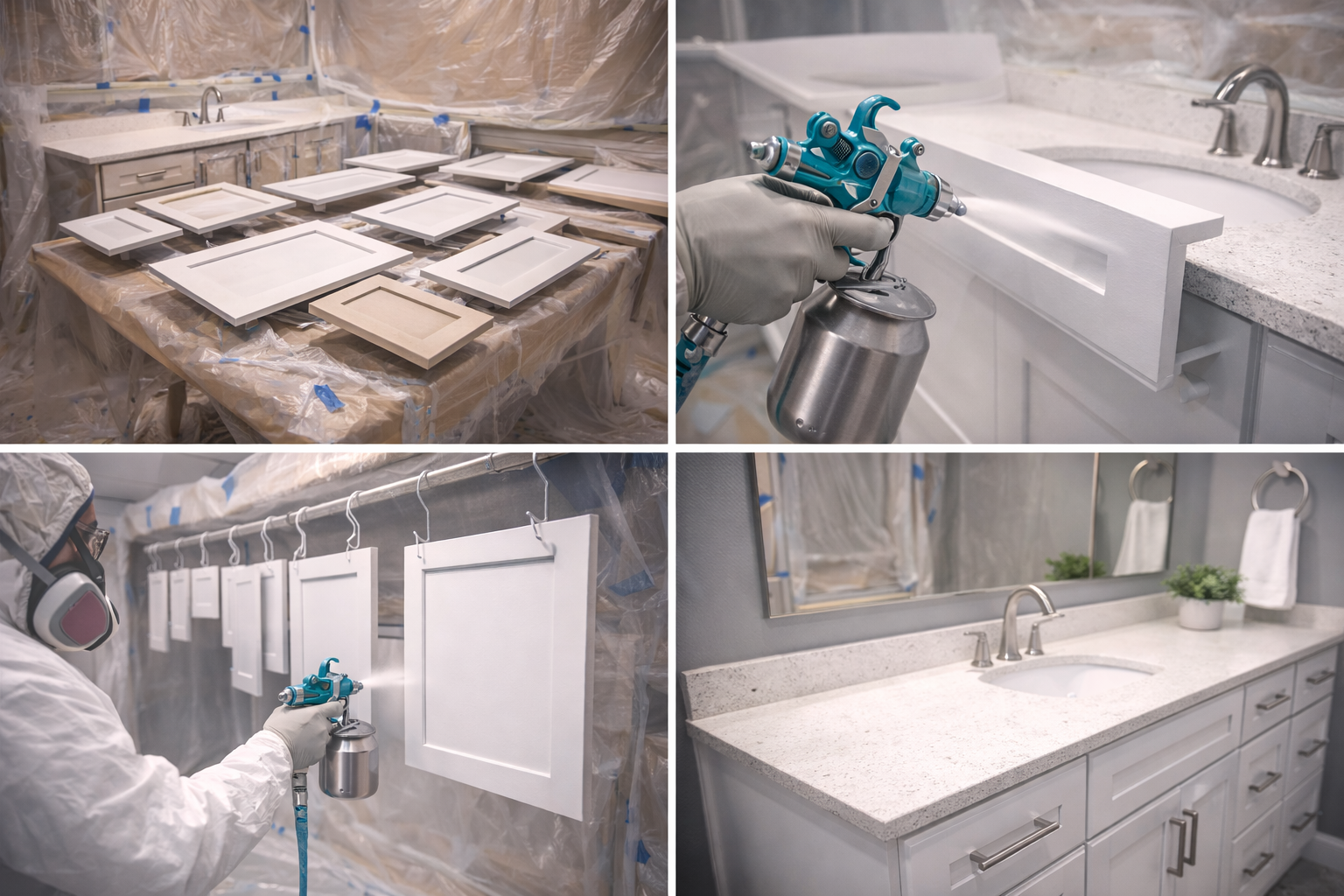 Custom bathroom cabinet painting in Sioux City IA