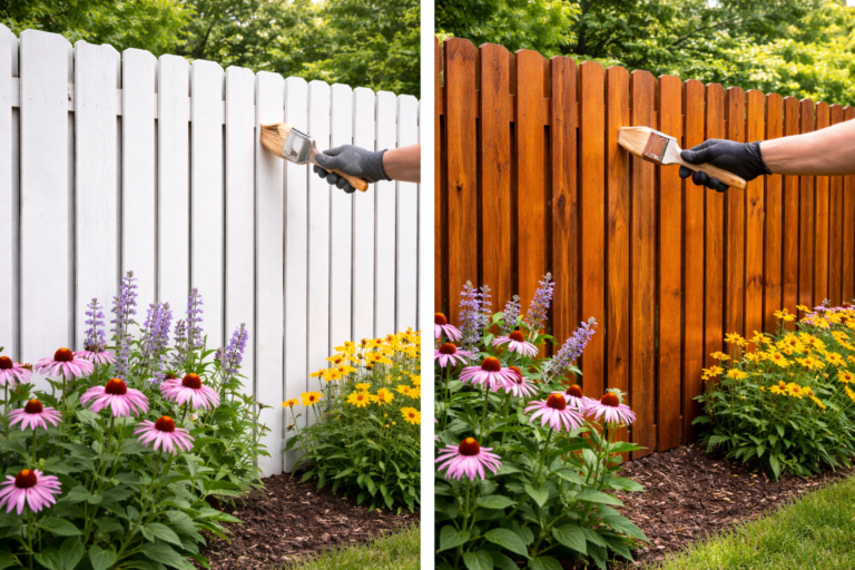 High-end fence staining and painting in Wynstone community